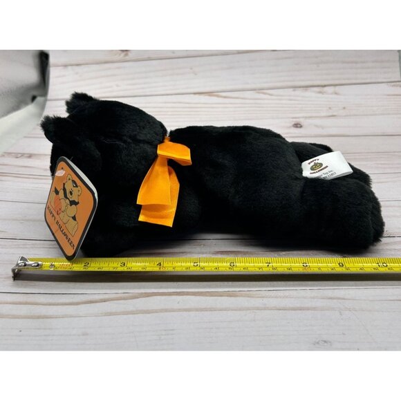 Snuggie Toy 10" Halloween Black Cat Orange Bow Plush Stuffed Animal NWT - Picture 8 of 12
